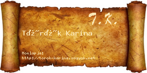 Török Karina névjegykártya